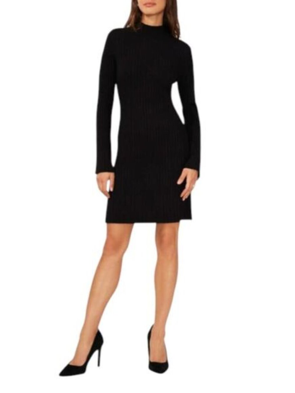 Halogen Mock Neck Ribbed Sweater Dress - Picture 4 of 4